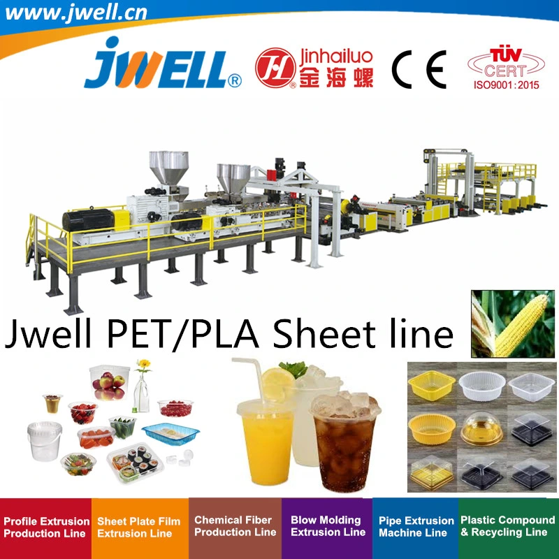 Jwell-PLA Pet Plastic Biodegradable Sheet Recycling Plastic Cup Making Extrusion Machine for Food Packing|3-D Printing|Garbage Bag|Agricultural Mulch Film