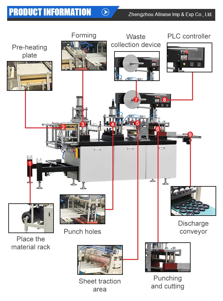 Automatic Disposable Pet PS Cup Cover Machine Plastic Thermoforming Machine