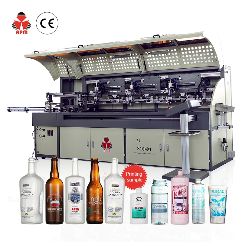 S104m Economic Full Automatic Cylindrical Plastic PP Pet PVC Bottle/Cup Screen Printing Machine