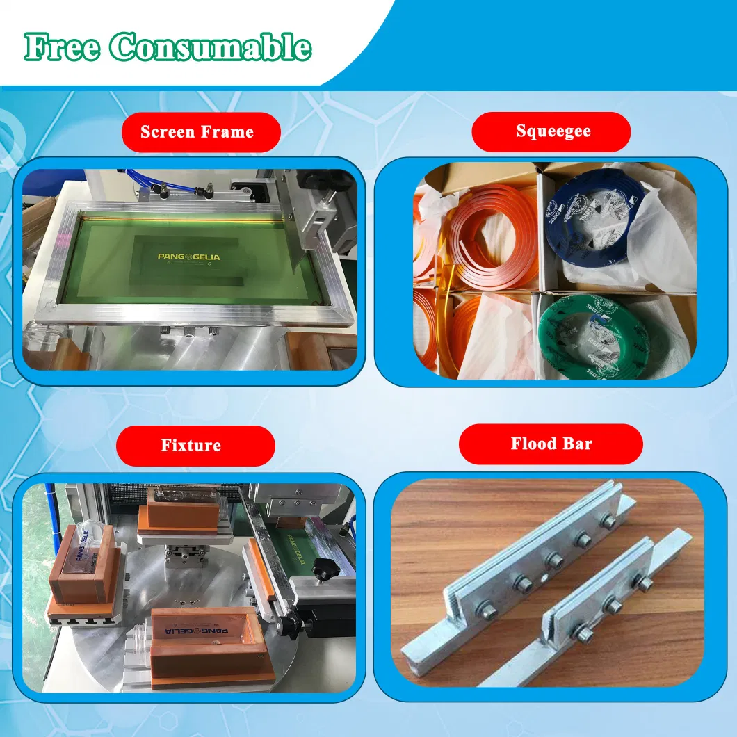 Semi Auto Rotary Flat Silk Screen Printing Machine for Plastic Lid / Phone Case / Detection Sheet