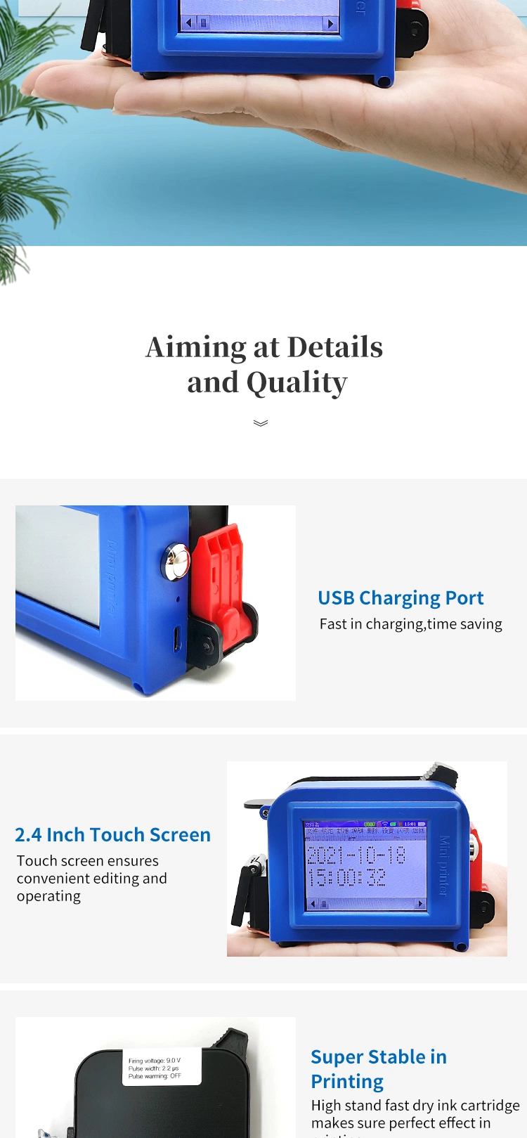 Bottle Printer Ink Jet for Expiry Date//Day Printing Handheld; Portable Printer