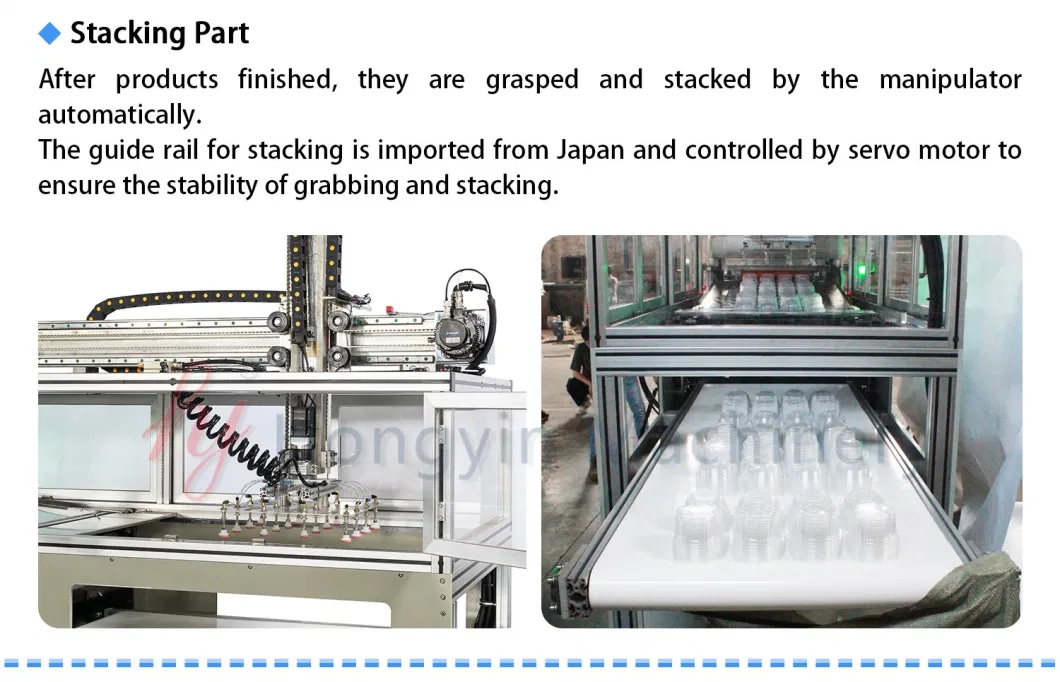 Clear Lids of Cardboard Tray BOPS Thermoforming Machine with Stacker