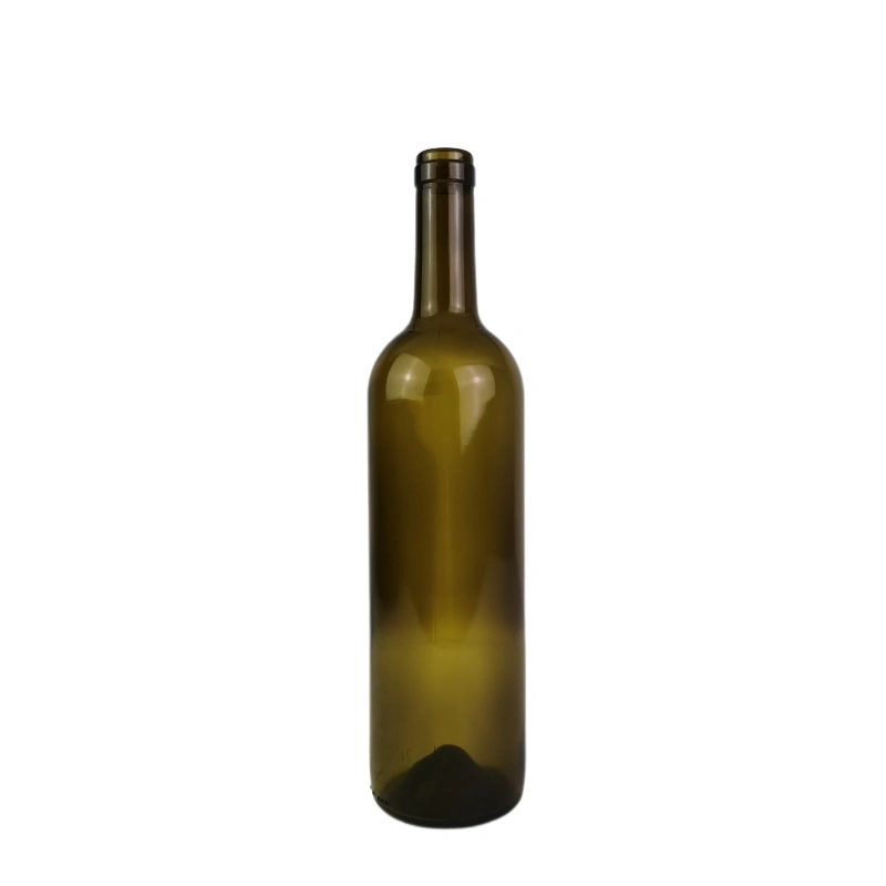 750ml Glass Grape Wine Bottles Light Weight 410g Antique Green Bordeaux Bottle