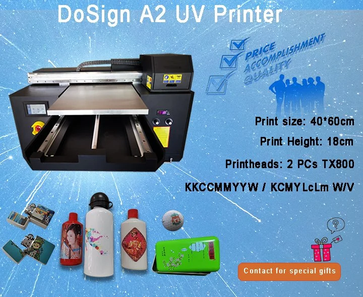 Printer for Cardboard Boxes Logo UV Printing Machine with 2 Heads