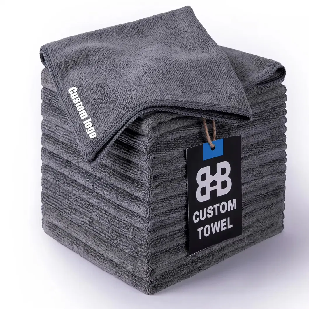 Wholesale Quick Dry Microfiber Car Cleaning Towel with Custom Logo Laser Engraving/Printing/Embroidered