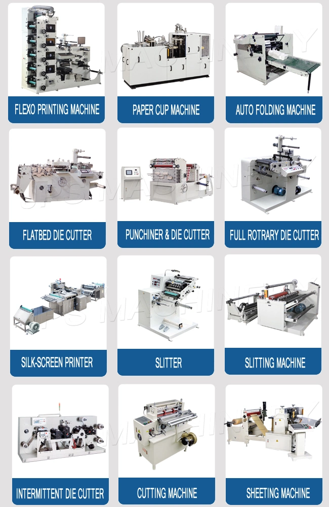 Automatic Label Flexo Printing Machine with Laminating+Rotary Die Cutting Slitting+Sheeting Station/Paper Cup/ Film Sticker Flexographic Printer Cutter Slitter