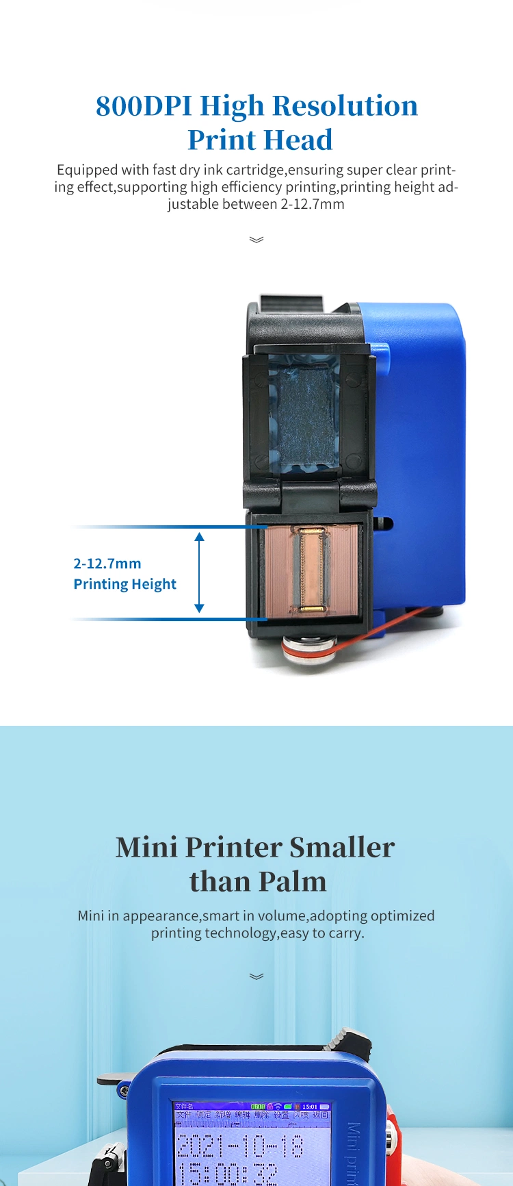 Bottle Printer Ink Jet for Expiry Date//Day Printing Handheld; Portable Printer