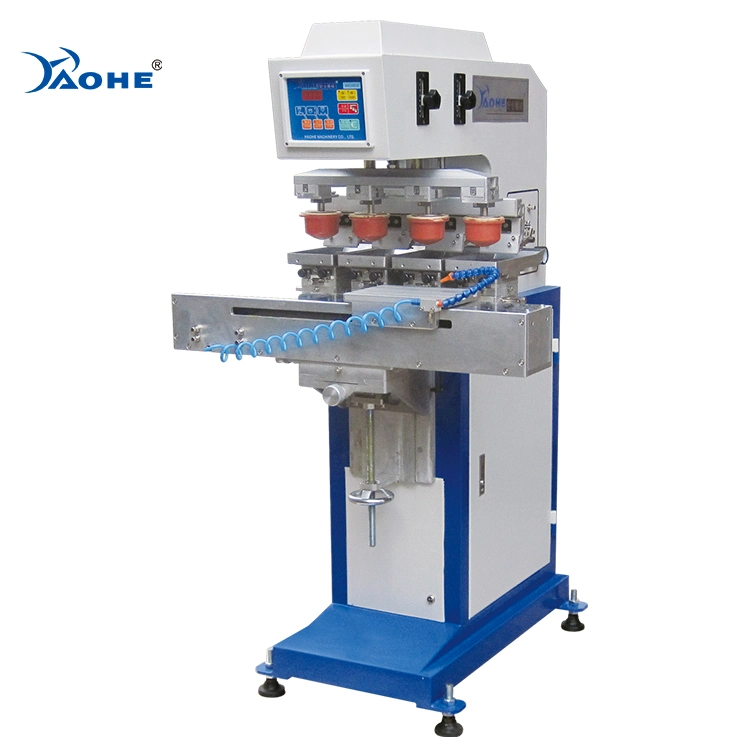 Dongguan Factory Producing 6 Colors Open Ink Tray Pad Printer with Shuttle