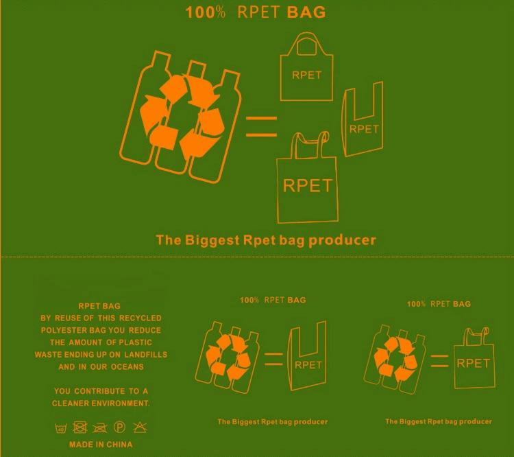 New Design Customized Machine Made Recycled Pet RPET Non Woven Shopping Bag