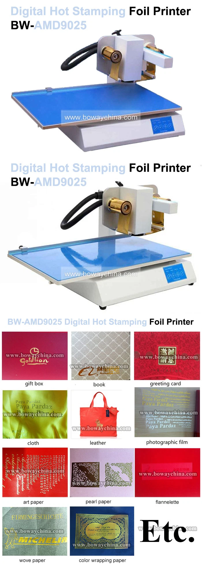 Last Time Printing Memory PVC PU Vinyl Plastic Digital Manual Flatted Hot Stamping Foil Printer Machine