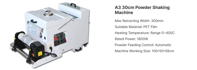 A3 Dtf Printer with T-Shirt Heat Press Machine Powder Shaker All in One Printer Inkjet Printing Machine for Customtshirt T-Shirt Canvas Bag Cap Factory Price