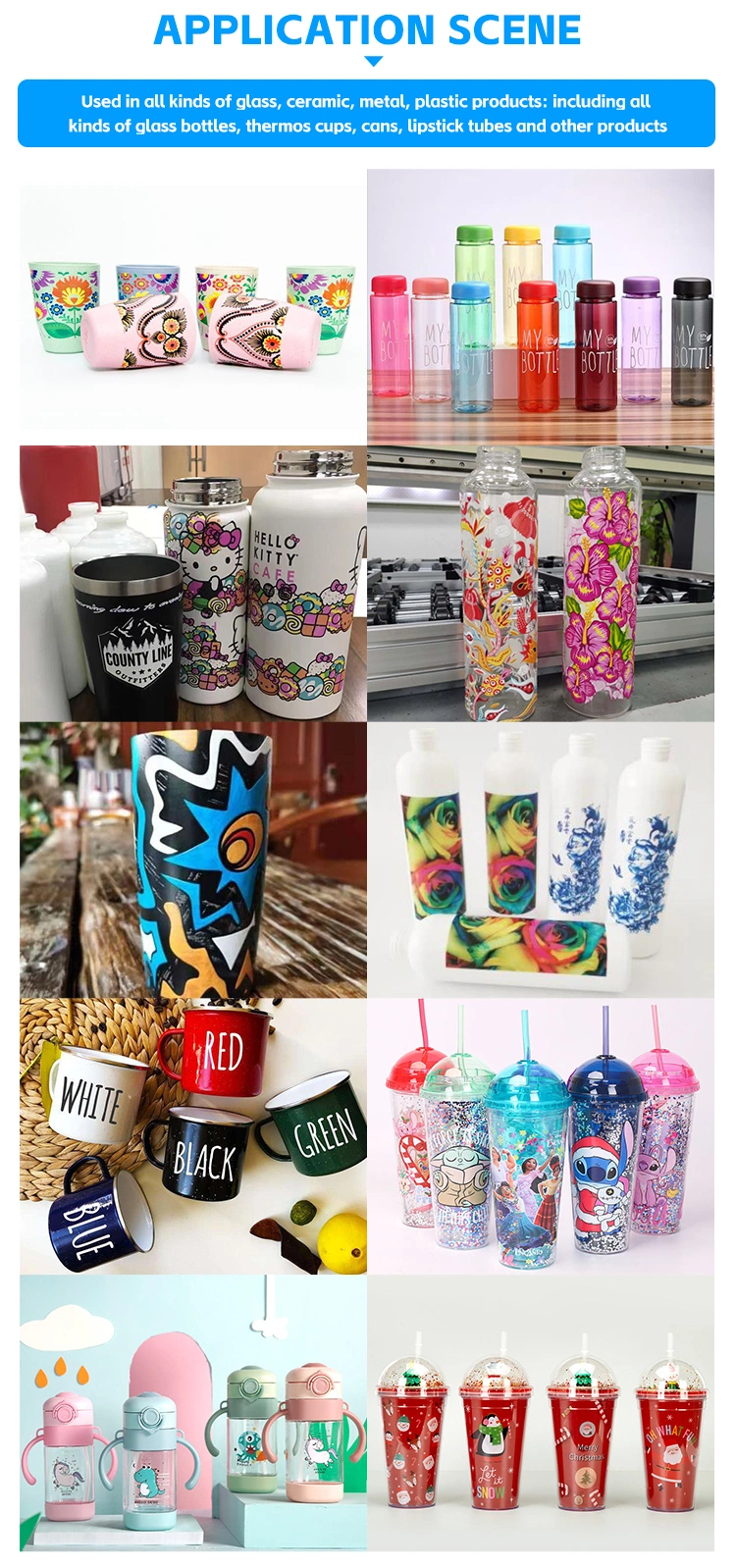 30s/Bottle Inkjet Digital Printer Round Cylinder Glass Beer Cup Bottles Rotary Printing Machine