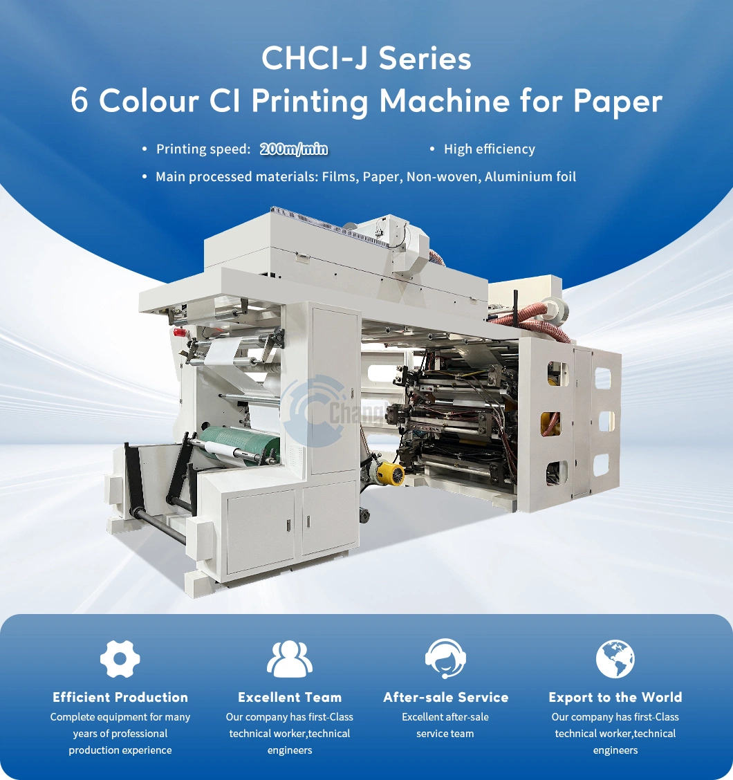 6 Colors Paper Naylon BOPP OPP PP Cup Bag Flexographic Printing Machine