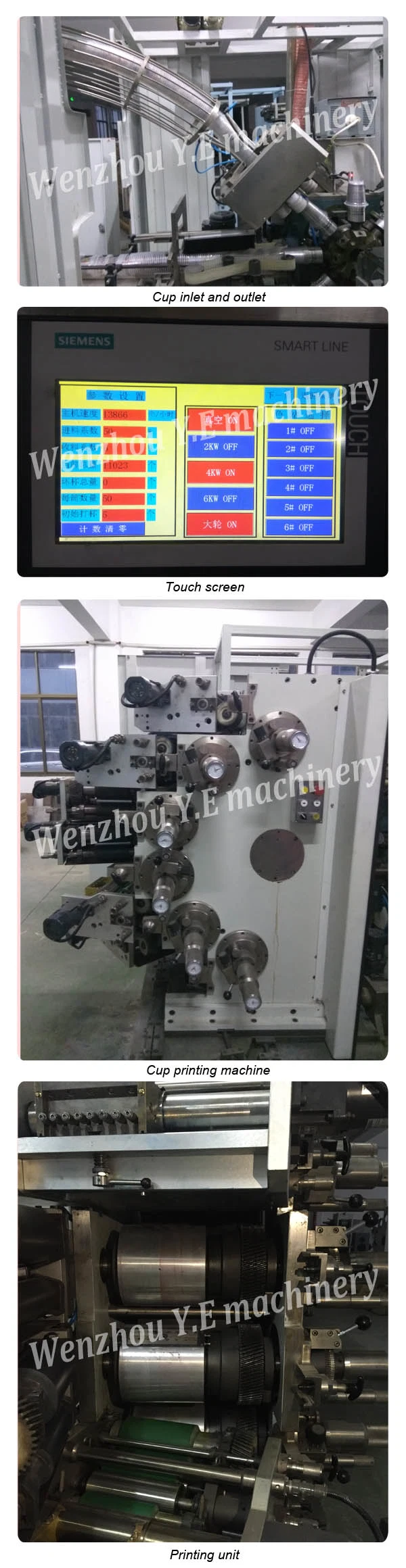 8colors Plastic Cup Bowl Offset Printing Machine PP PS Pet Material