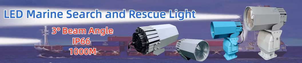 Factory Price 1km 300W Beam 3&deg; LED Nautical Search Rescue Lights up&Down Rotatable LED Maritime Search Rescue Light with Remote Control Tilting Stand