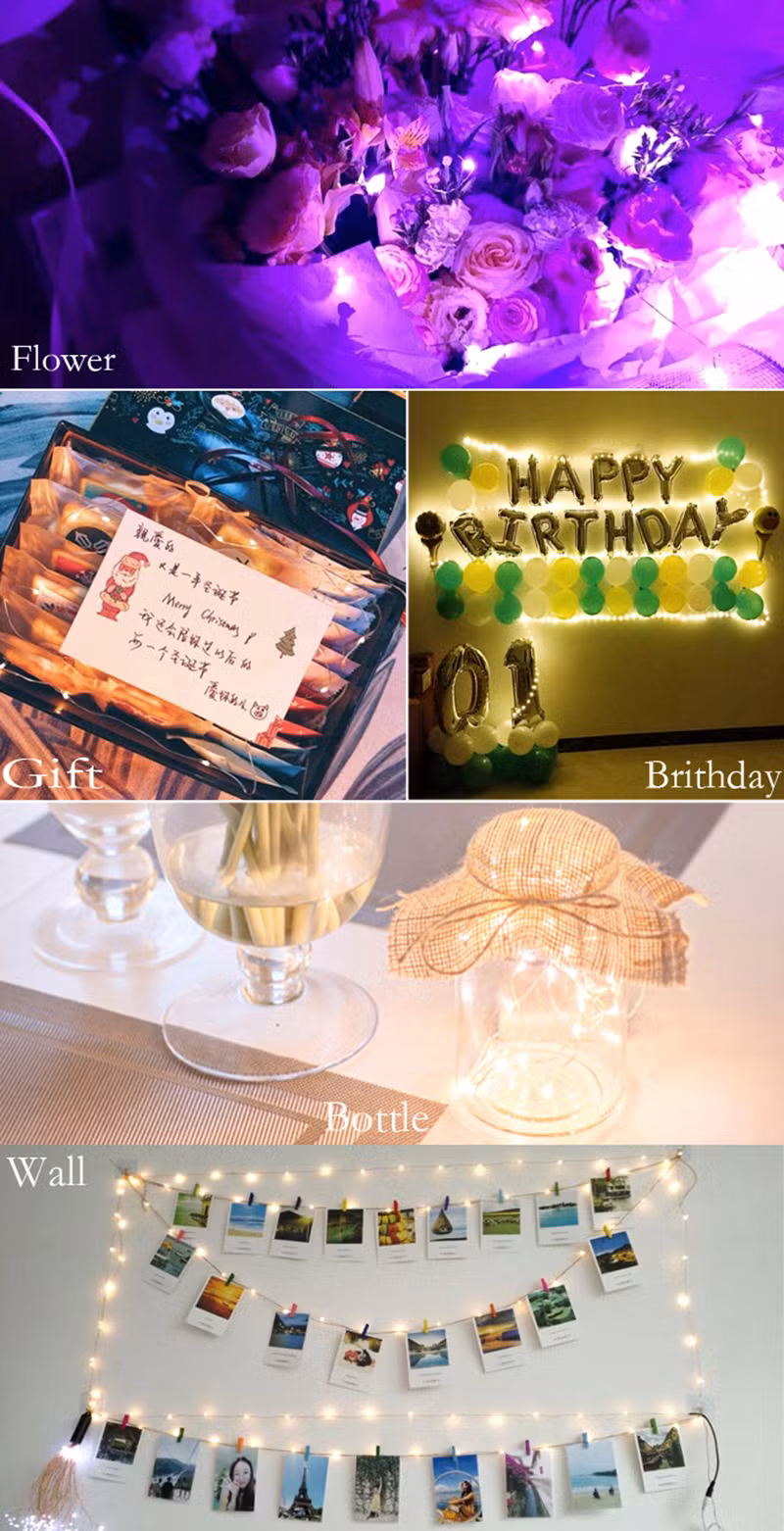 Christmas Decoration Bundle Fairy Lights Pure Copper Wire Battery Powered String Lights for Sale