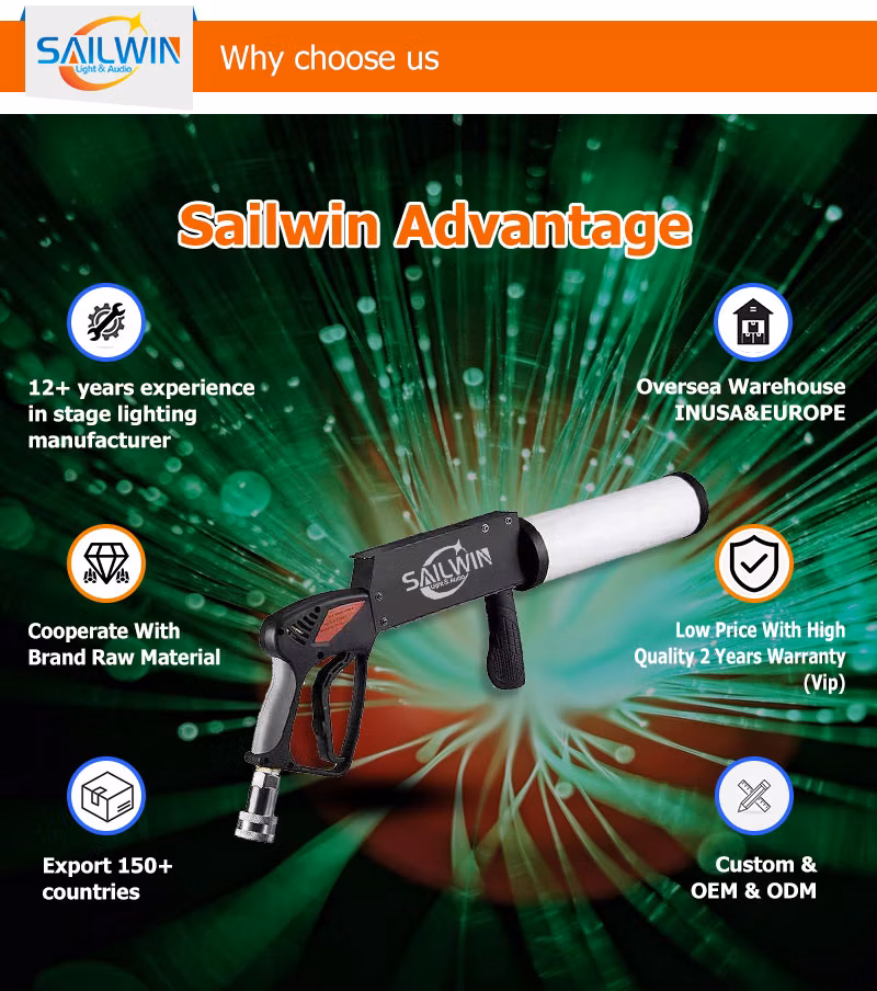 RGB Gun LED CO2 Gas Column Gun Fog Machine for Wedding Event