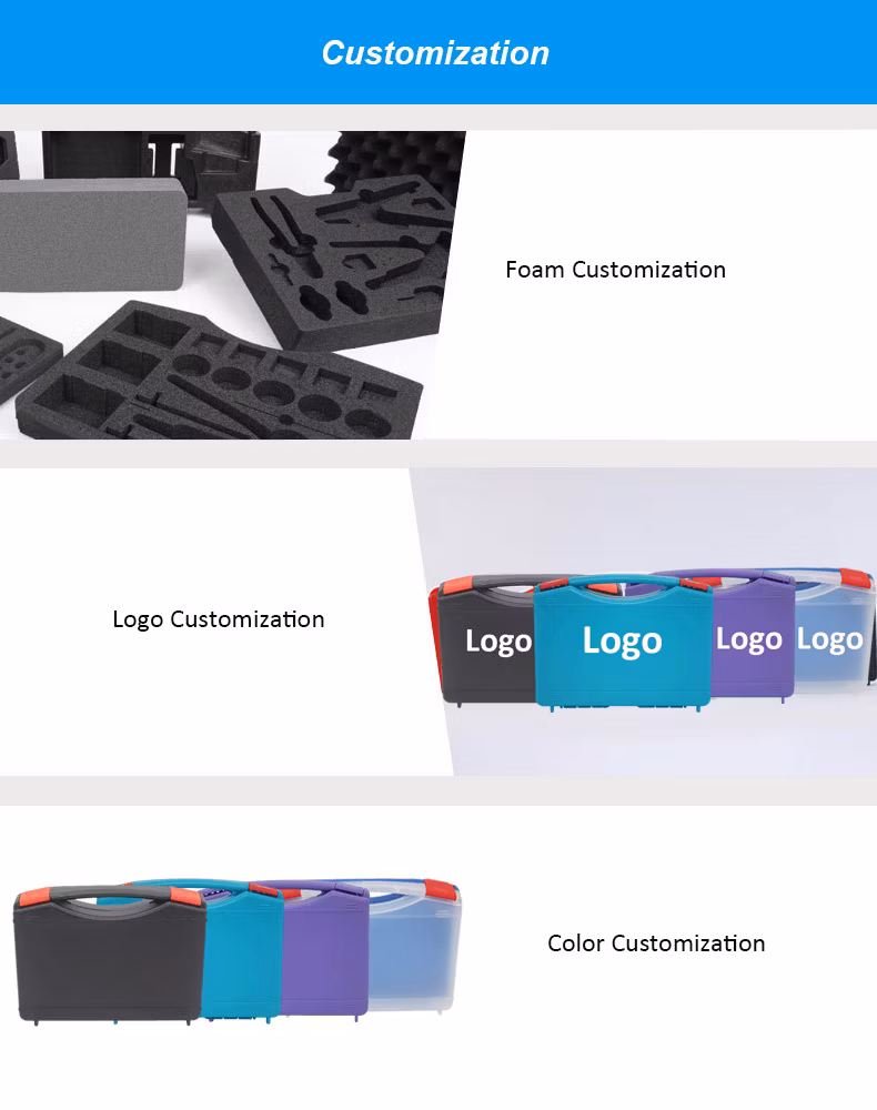10% off OEM Custom Branding Wholesale Tool Electronic Device Protective Plastic Case Carrying Tool Box with Pre-Cut Foam
