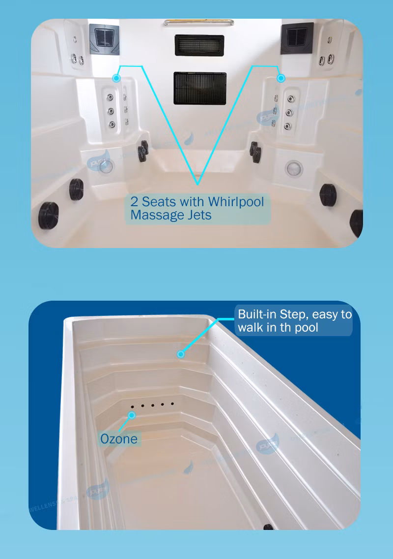 Joyee Garden Hotel Outdoor 5m Acrylic Freestanding Endless Swim SPA Pool