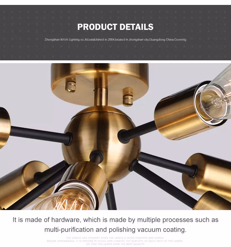 Creative Spark Art Design Decoration Bronze Iron Bedroom Living Room 60W E27 LED Ceiling Light