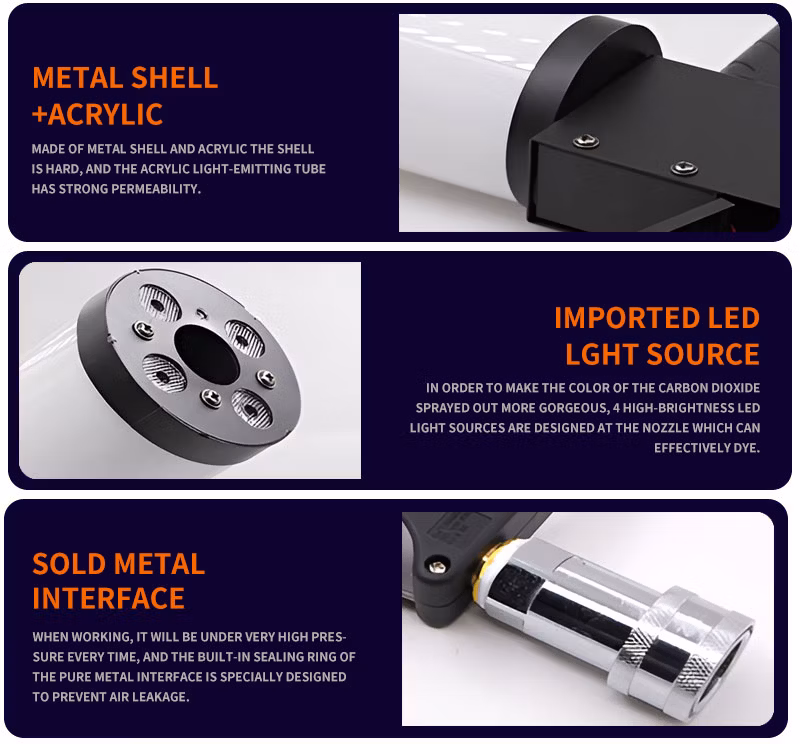 RGB Gun LED CO2 Gas Column Gun Fog Machine for Wedding Event