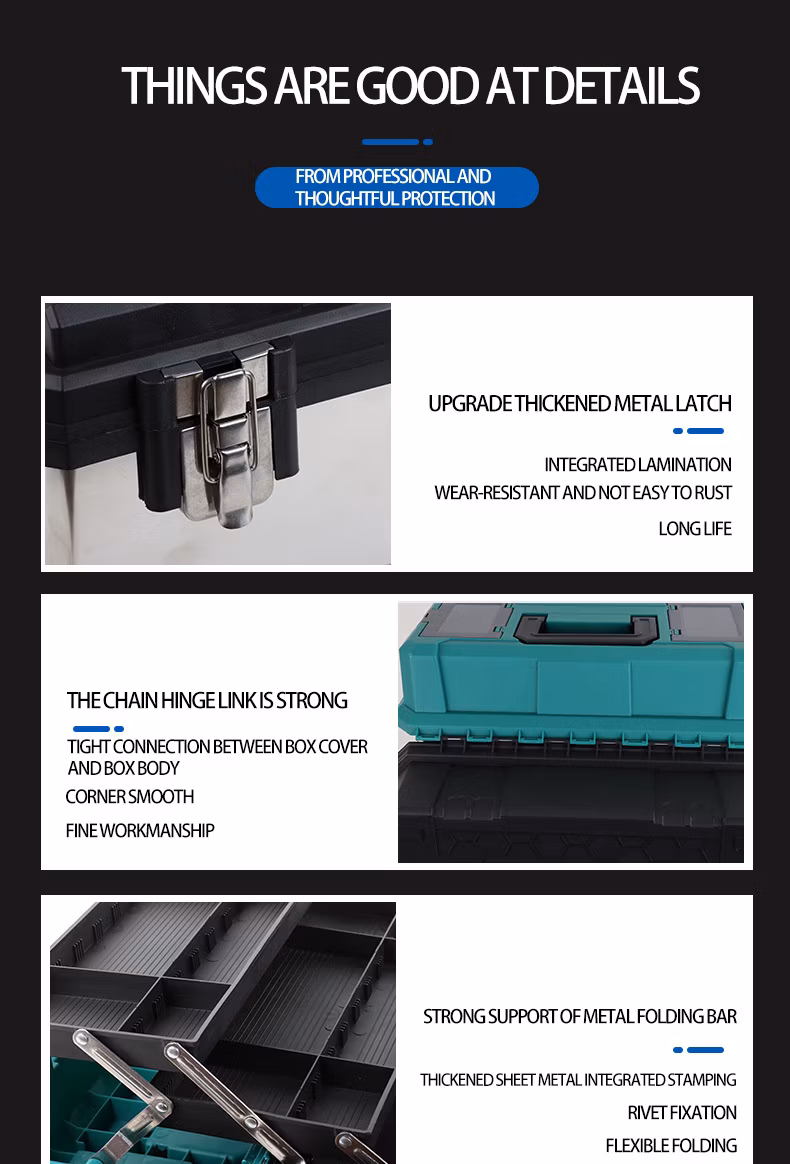 Durable Multi-Functional Toolbox Carrying Case for Electricians and Hardware Storage