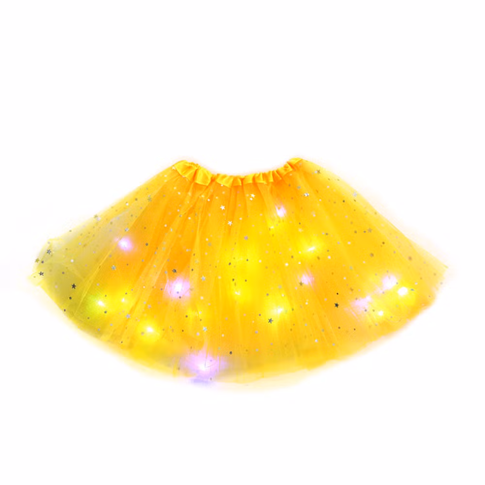 Children&prime;s Pommel Tutu Large Five-Pointed Star Gauze LED Luminous Decoration Princess Dress
