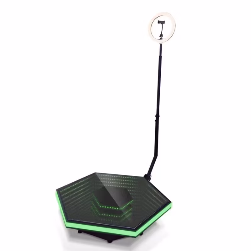 360 Degree Portable Photo Booth with Fill Light iPad Selfie Video 360 Photo Booth