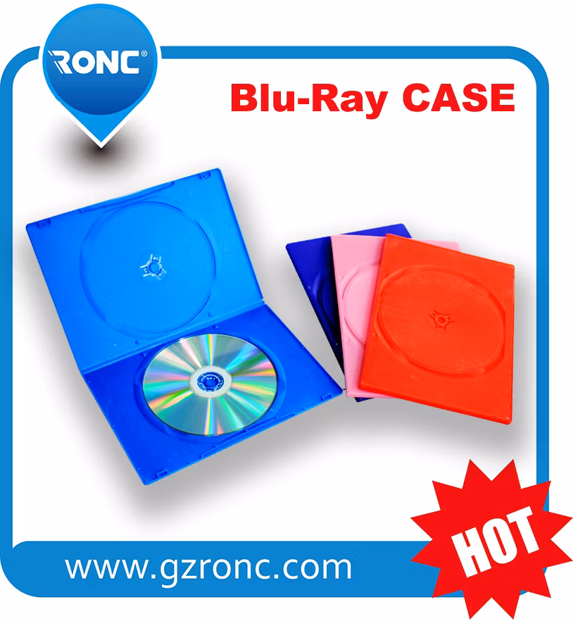 Black Square 14mm 7mm CD Carrying Case Plastic DVD Storage Case