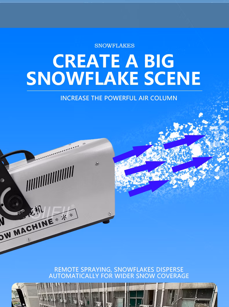 1500 W Snow Machine, Portable Party Snow Machine with Controller, Outdoor Snow Machine for Stage Effects, Christmas, Wedding, Produces The Illusion of Real Snow