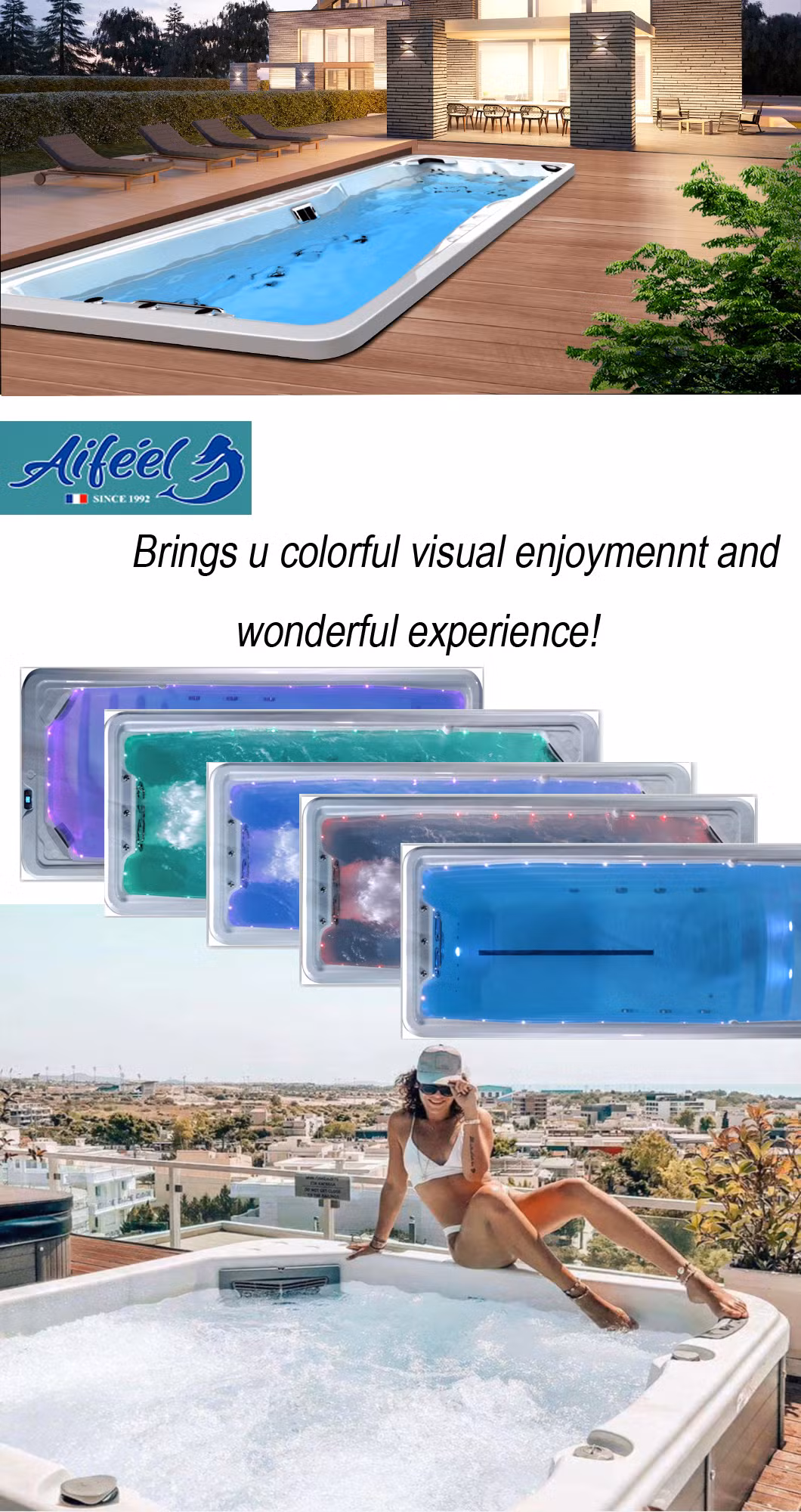 China 9 Meters Swim Pool Massage Jets with Swimming Pool SPA Funtion