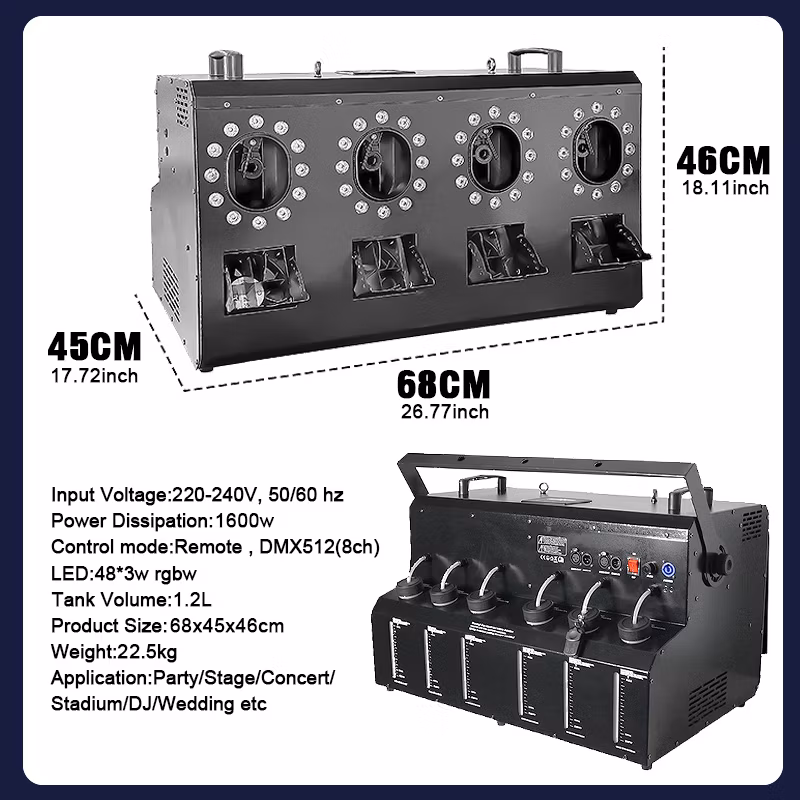 DMX Moving Head Disco Stage Special Effect Wedding Party Smoke Bubble Machine