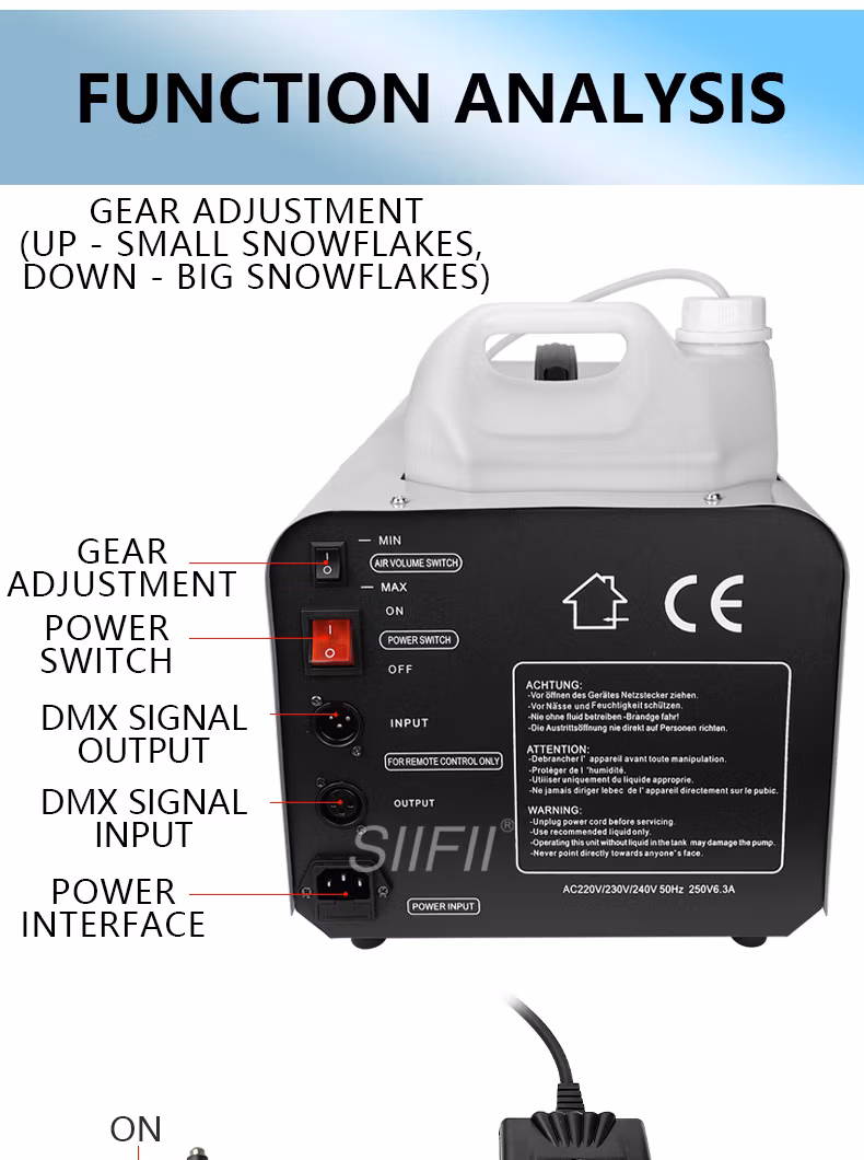 1500 W Snow Machine, Portable Party Snow Machine with Controller, Outdoor Snow Machine for Stage Effects, Christmas, Wedding, Produces The Illusion of Real Snow
