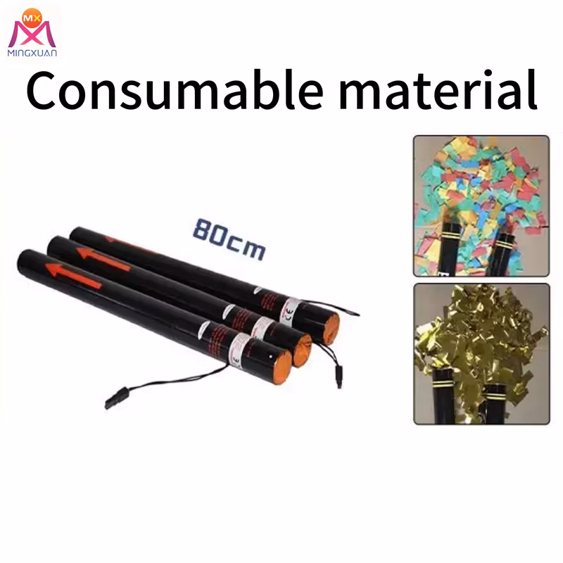 Battery 6 Head LED Confetti Cannon Gun Machine Professional Parties Club Stage Event