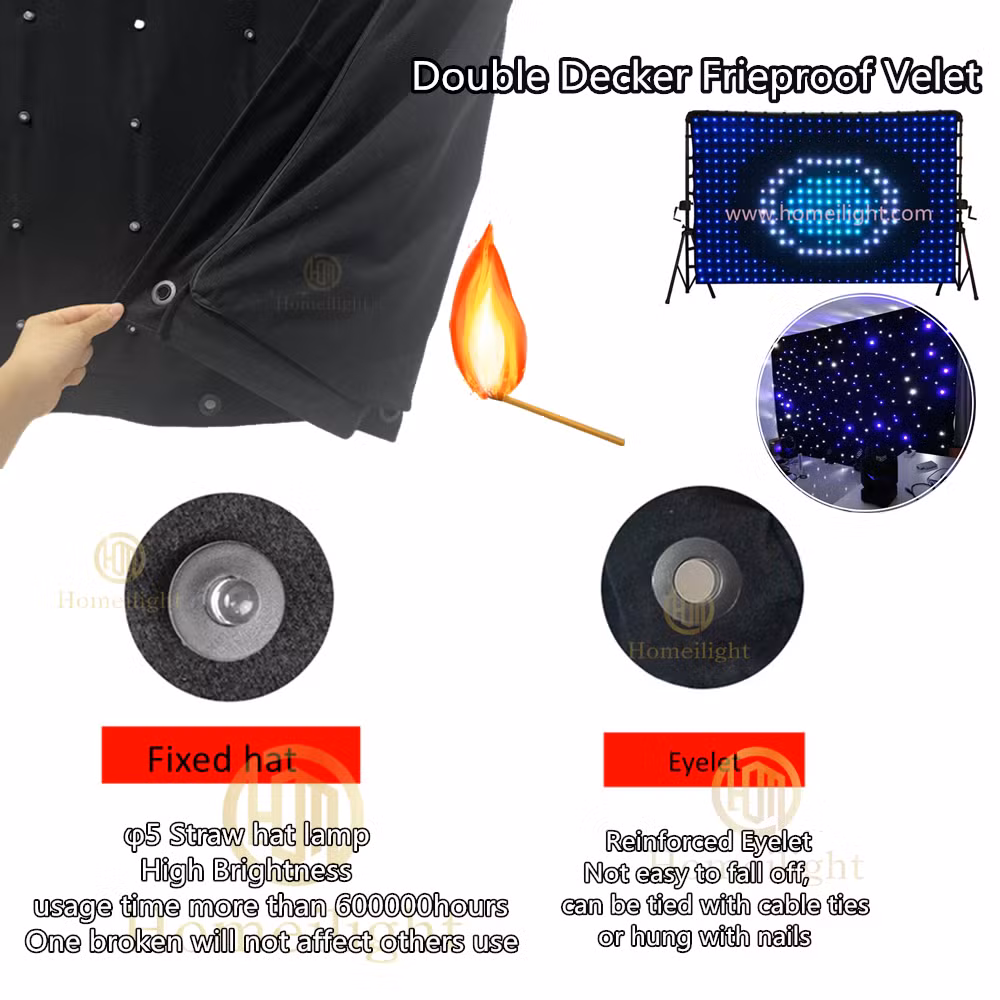 Best Suppler Flexible RGB 3in1 Full Color Glittery LED Curtain