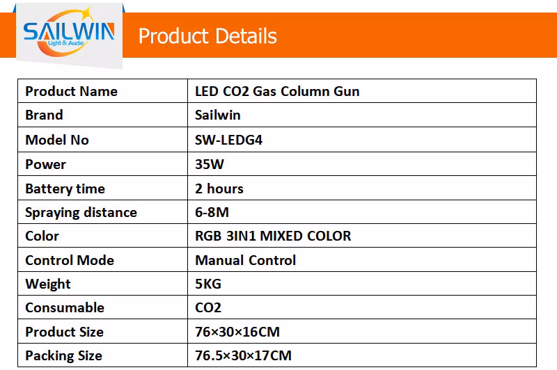 DMX512 Stage Special Effects Pisto LED CO2 Gas Column Gun Stage Effects Smoke Fog Gun