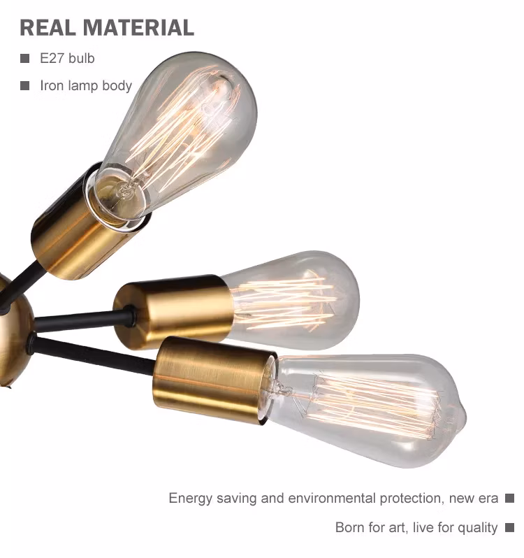 Creative Spark Art Design Decoration Bronze Iron Bedroom Living Room 60W E27 LED Ceiling Light