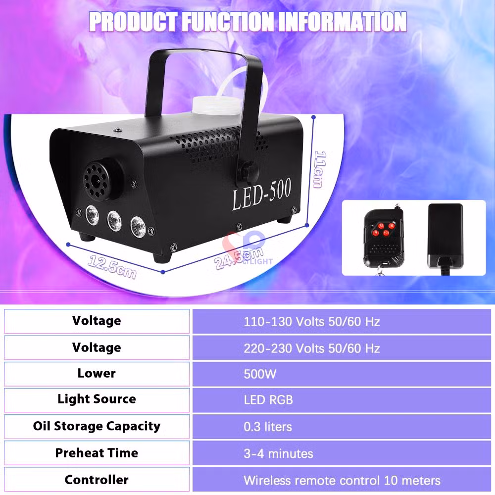 3*3W RGB LED Wireless Fog Machine with Remote Control