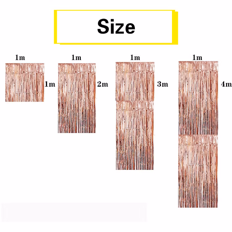 Foil Fringe Curtain Backdrop for Wedding Birthday Gender Reveal Party Decoration