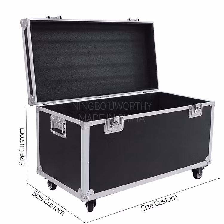 Ningbo Uworthy OEM ODM Professional Custom Rolling Aluminum Trolley Storage Flight Case with Handle and Wheels