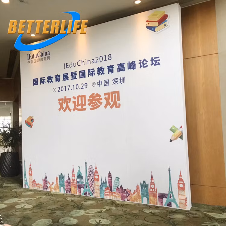 U Shape Fabric Wall Exhibition World Theme Park Ivory Decor Flowers Wedding Event Pop up Display Stand Booth for Advertising Equipment Backdrop