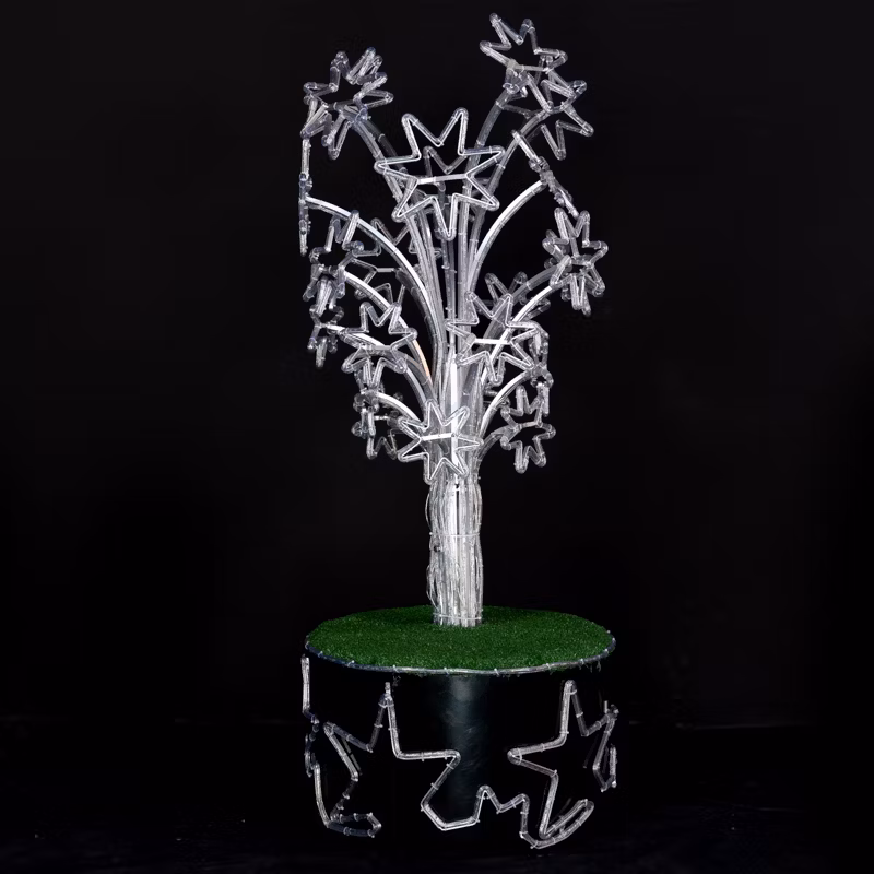 Stunning 3D Huge Ice White PVC Net Christmas Tree Motif Light with Round Base for Party Decorations Eye-Catching