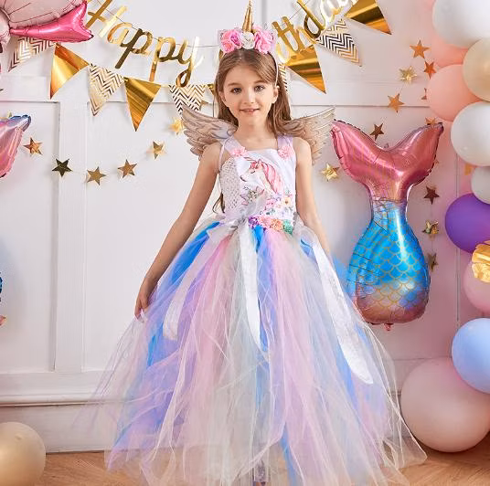 Children&prime;s Pommel Tutu Large Five-Pointed Star Gauze LED Luminous Decoration Princess Dress