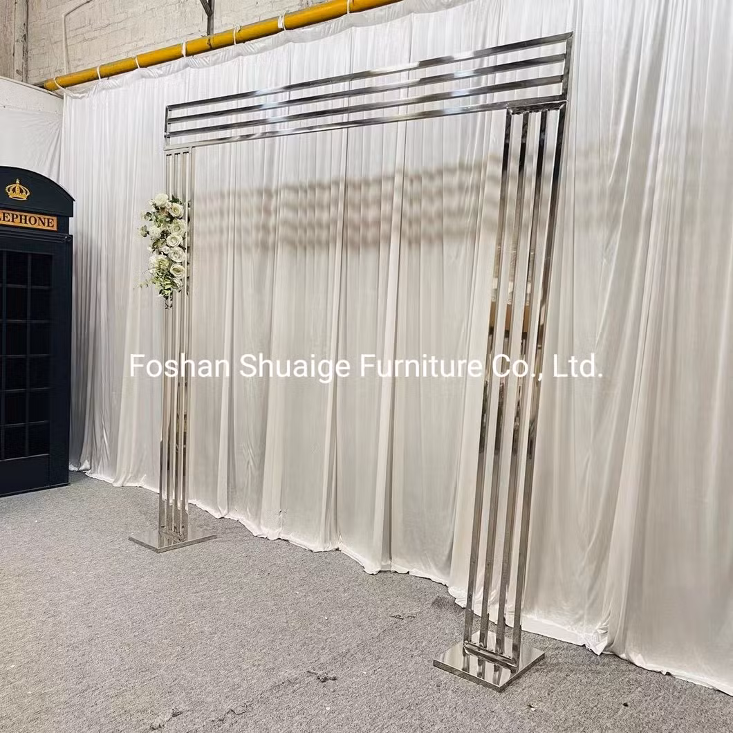 Stainless Steel Backdrop Stand Arch Golden Wedding Backdrop Stand