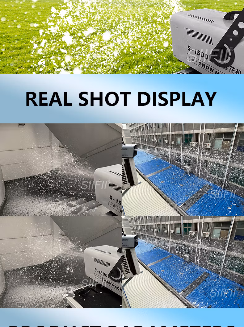 Stage Effect 1500W Snow Machine for Party, New Year, Christmas, Halloween, etc.