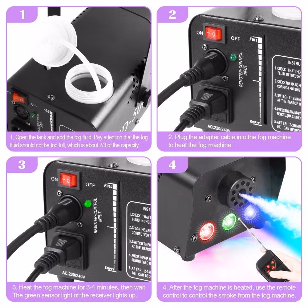 3*3W RGB LED Wireless Fog Machine with Remote Control