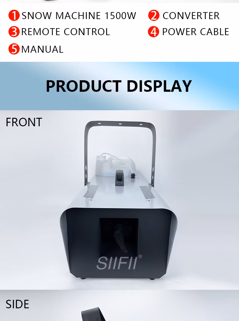 Stage Effect 1500W Snow Machine for Party, New Year, Christmas, Halloween, etc.