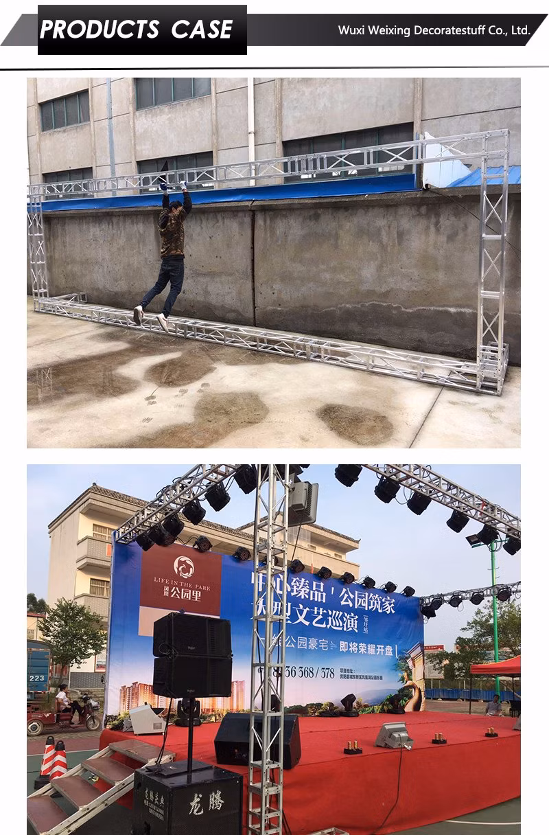 200X200mm Outdoor Portable Exhibition Concert Events Wedding Stage Lighting Show Speaker Aluminum Background Truss with Curved Roof LED Display Truss