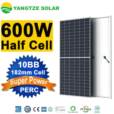 Yangtze 182mm Half Cell 580W 590W 600W PV Cell Monocrystalline <a href='/solar/'>Solar</a> Panel for Solar Energy System with The Best Price