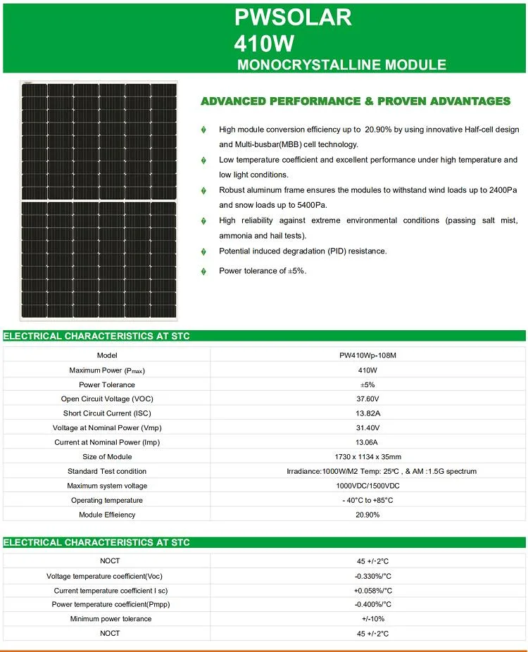 Top Quality Bifacial Solar Panel Wholesale Price 410 450 455 500 570 600 W Wp Watt 700W 600W High Capacity